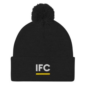 IFC Studios Black Pom-Pom Beanie