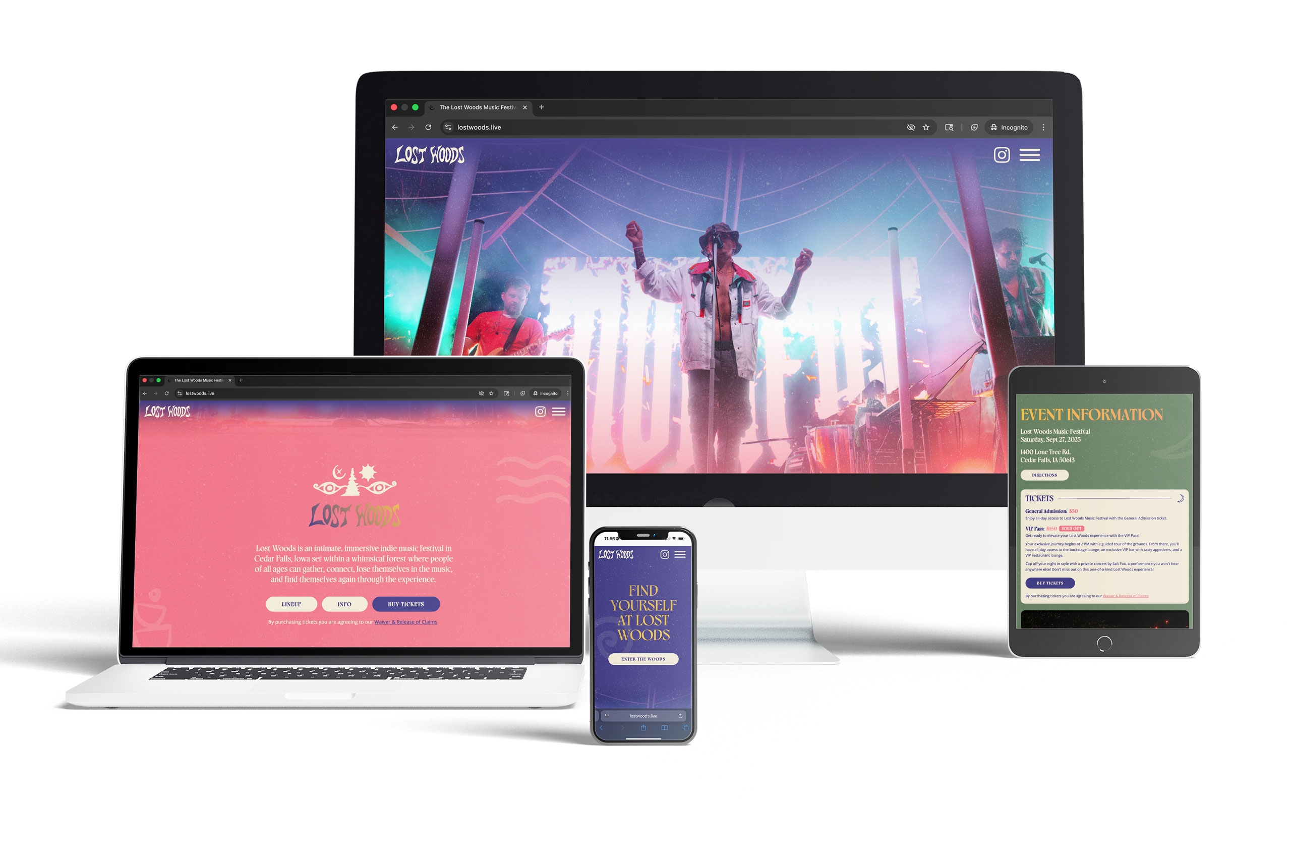 lost woods music festival website ifc studios case study